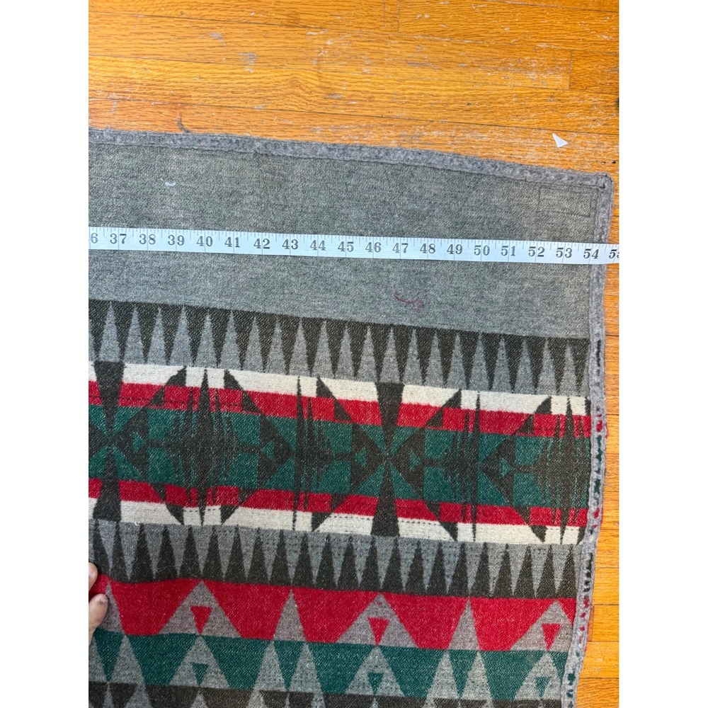 Vintage 15- 20s Cayuse Southwestern Aztec Geometric Wool Blanket 54x65‎ Throw - Picture 2 of 4